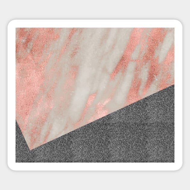 Rose gold marble - charcoal sparkle Sticker by marbleco